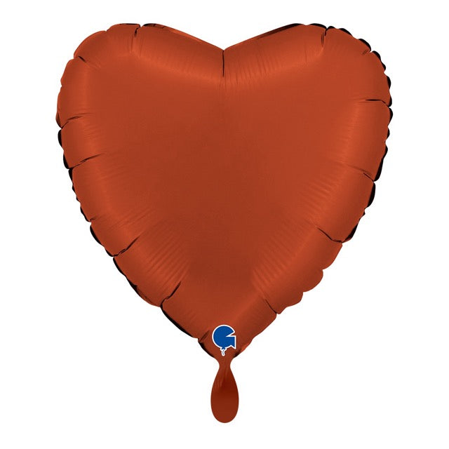 Satin Ziegelrot Herz-Ballon – Premium Dekoballon