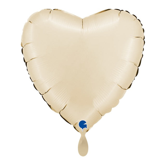 Satin Cream Herz-Ballon – Premium Dekoballon