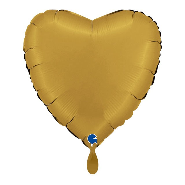 Satin Gold Herz-Ballon – Premium Dekoballon