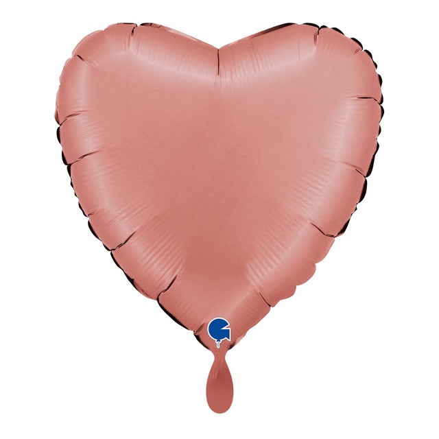 Satin Rose Gold Herz-Ballon – Premium Dekoballon