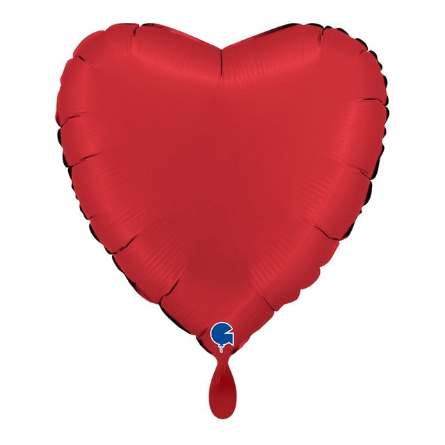 Satin Rubin Rot Herz-Ballon – Premium Dekoballon