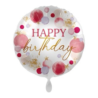 Happy Birthday Ballon-Set mit Satin Stern, Lipstick und Pink Ballons