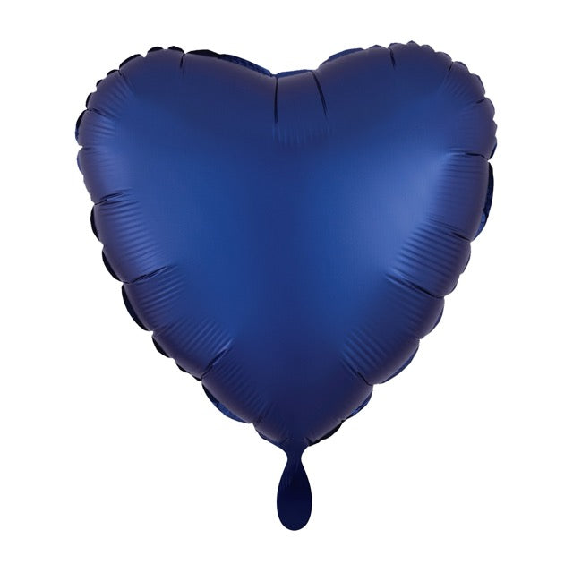 Satin Dunkelblau Herz-Ballon – Premium Dekoballon