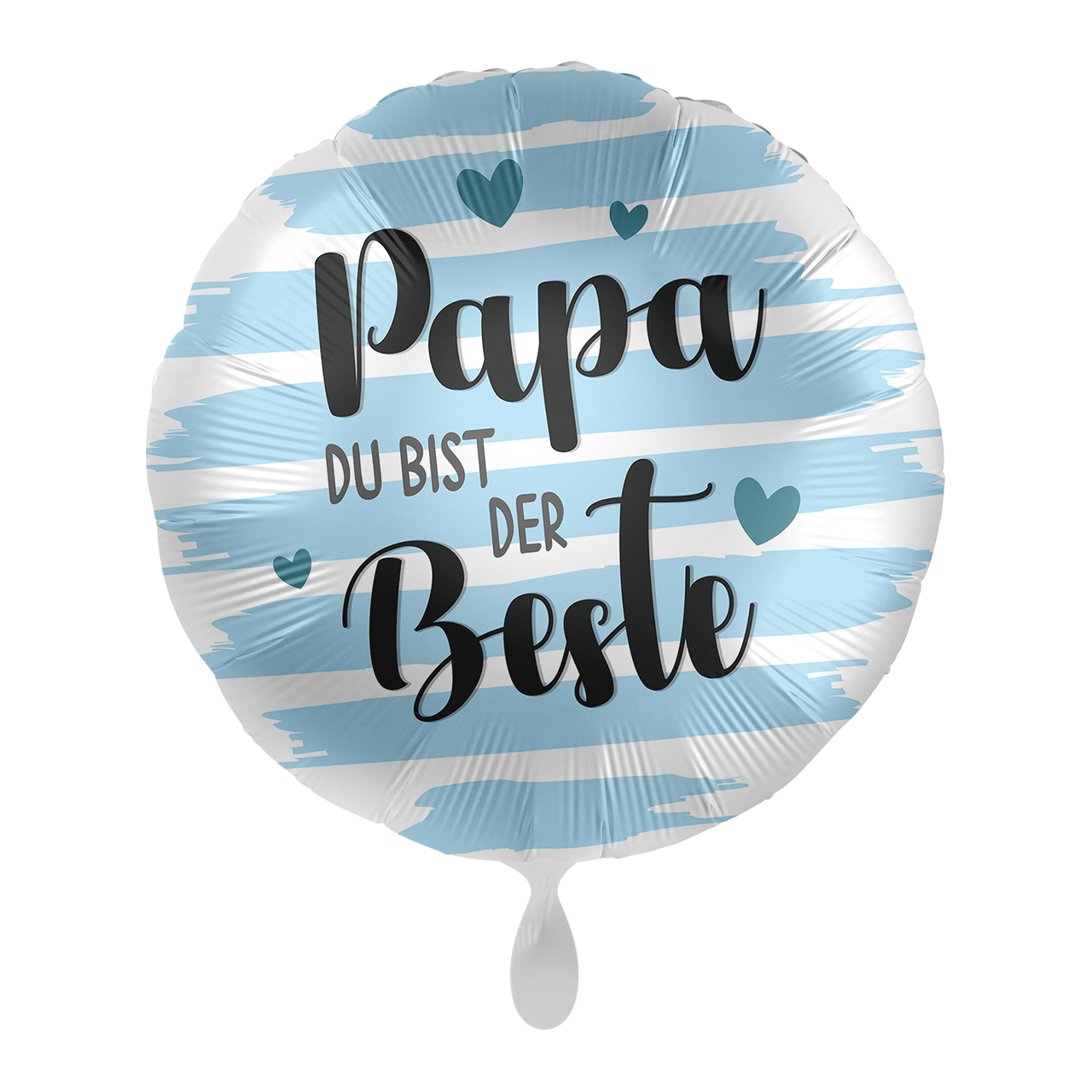 „Papa, du bist der Beste“ Ballon-Set – Mit satinblauen Herzballons für den besten Papa