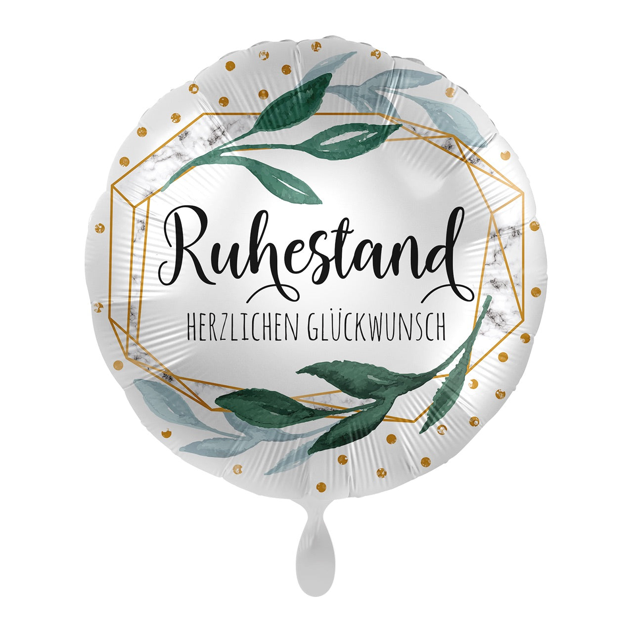 „Ruhestand Ballon-Set“ – Rundes „Ruhestand“-Heliumballon und Stern- sowie Herzballons für den besonderen Abschied