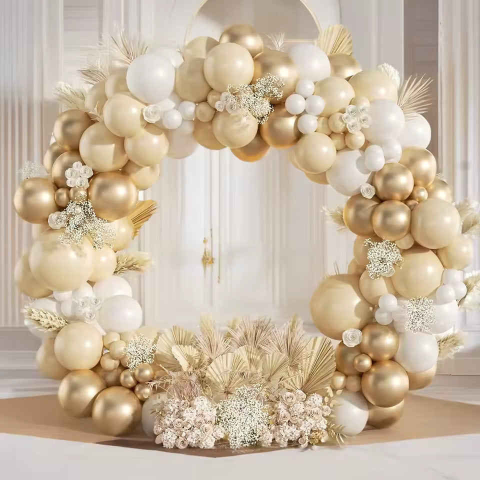 112-teiliges Ballongirlanden-Set in Sandweiß und Gold für Hochzeitsdekorationen