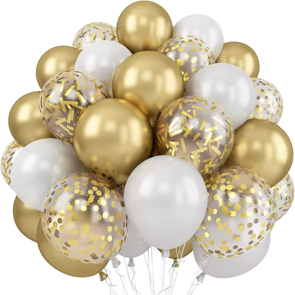 30x Luftballons in Marineblau & Gold – Für Partys & Feiern