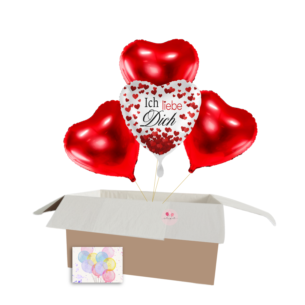 „Ich liebe dich“ Ballon-Set – Rote Herzballons für romantische Überraschungen