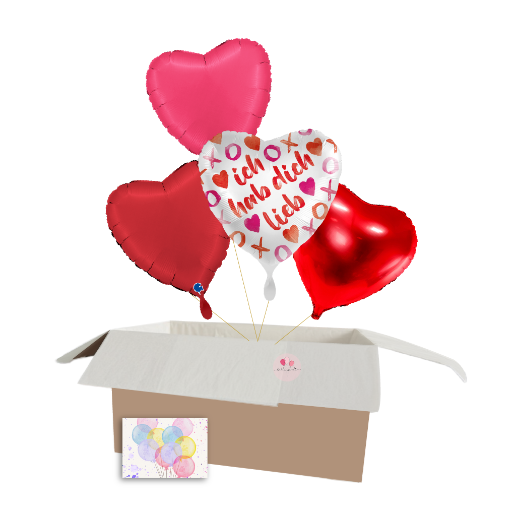 Ich habe dich lieb Ballon-Set – Romantische Heliumballons für Valentinstag & besondere Anlässe