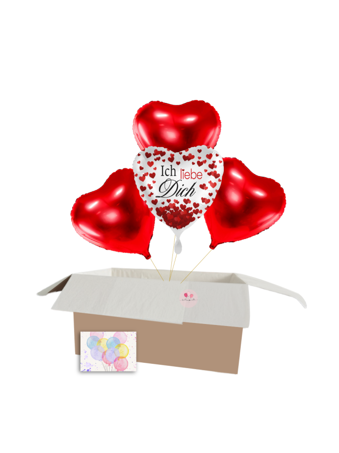 „Ich liebe dich“ Ballon-Set – Rote Herzballons für romantische Überraschungen