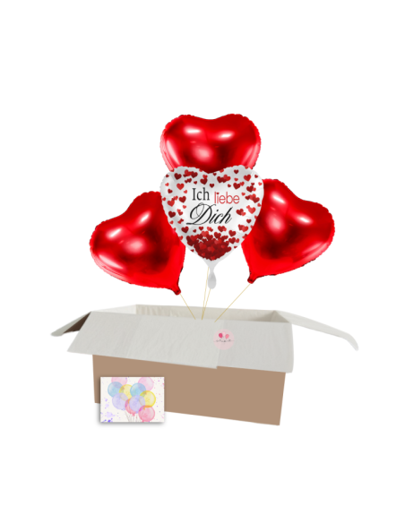 „Ich liebe dich“ Ballon-Set – Rote Herzballons für romantische Überraschungen