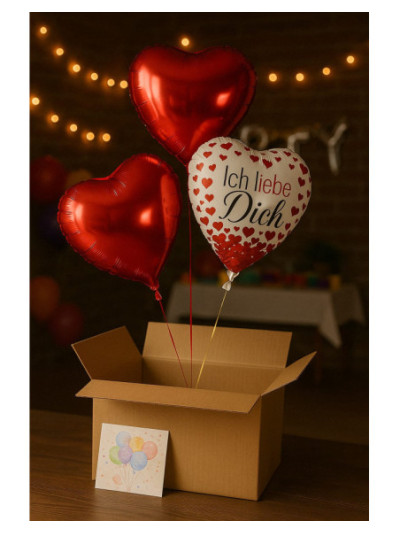 „Ich liebe dich“ Ballon-Set – Rote Herzballons für romantische Überraschungen