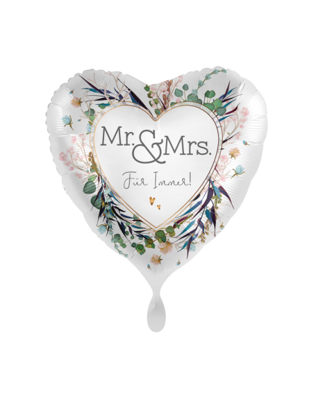 „Mr. Mrs.“ Heliumgefüllter Hochzeitsballon 43cm – Romantische Dekoration für den schönsten Tag