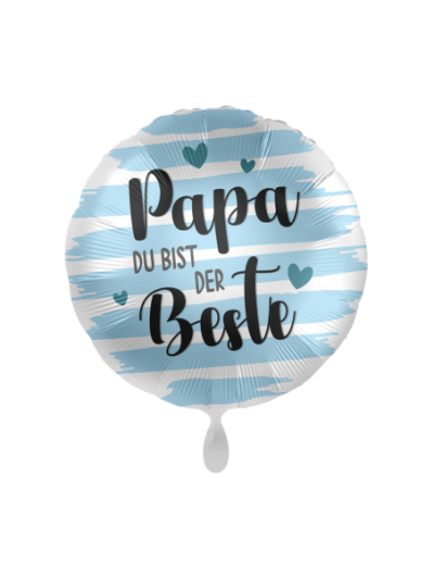 du bist der Beste“ Ballon-Set – Mit satinblauen Herzballons für den besten Papa
