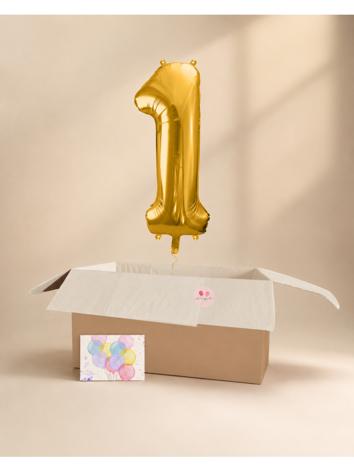 XXL Wunschzahl mit Helium in Geschenkbox – Ansicht 2