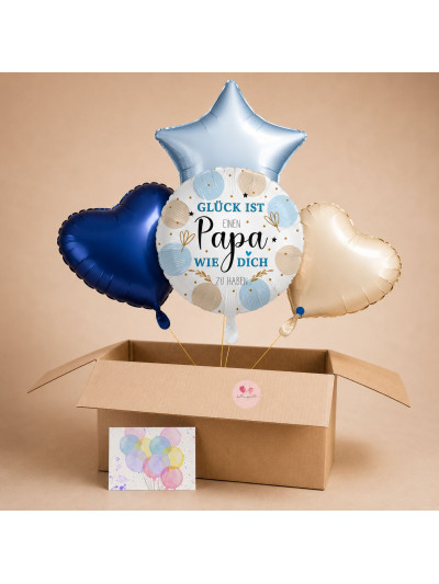 Heliumballon-Geschenk für Papa – Ballon-Set „Glück ist, einen Papa wie dich zu haben“ zum Geburtstag🎈🎁