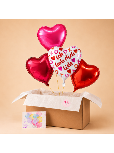 Ich habe dich lieb Ballon-Set – Romantische Heliumballons für Valentinstag & besondere Anlässe