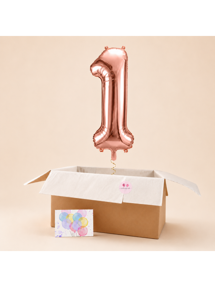 XXL Wunschzahl mit Helium in Geschenkbox