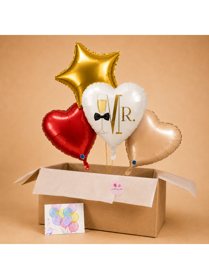Für meinen Lieblings-Mann Ballon-Set – Romantische Herz- und Stern-Heliumballons für Geburtstags- und Valentinstagsgeschenke