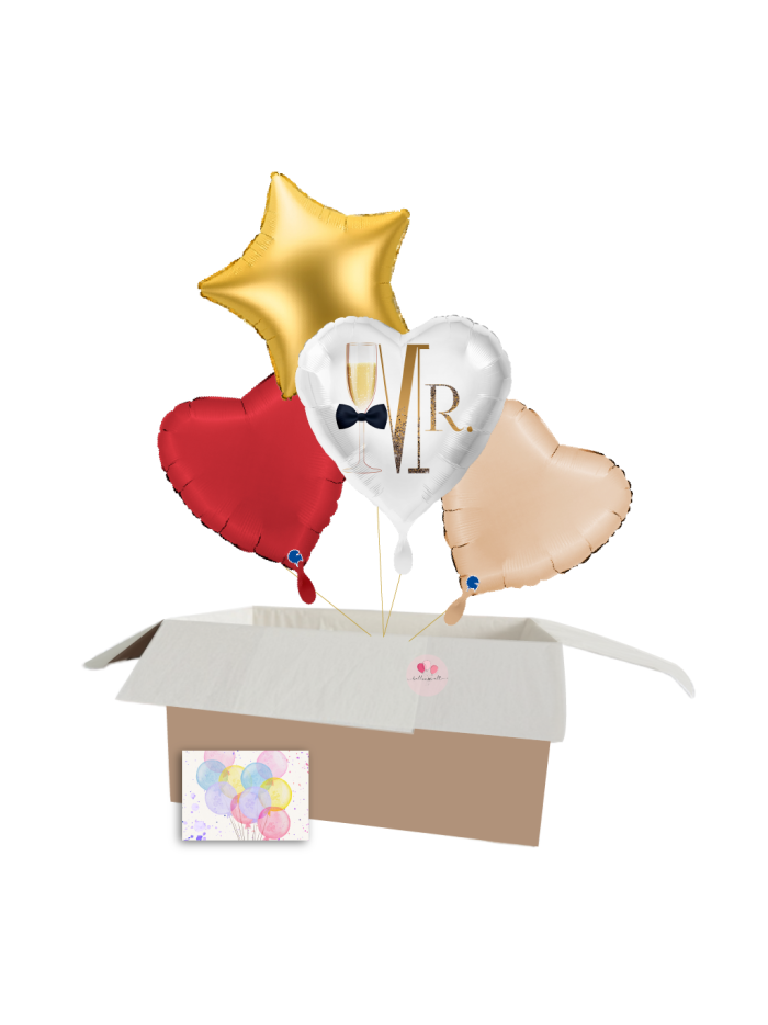 Für meinen Lieblings-Mann Ballon-Set – Romantische Herz- und Stern-Heliumballons für Geburtstags- und Valentinstagsgeschenke