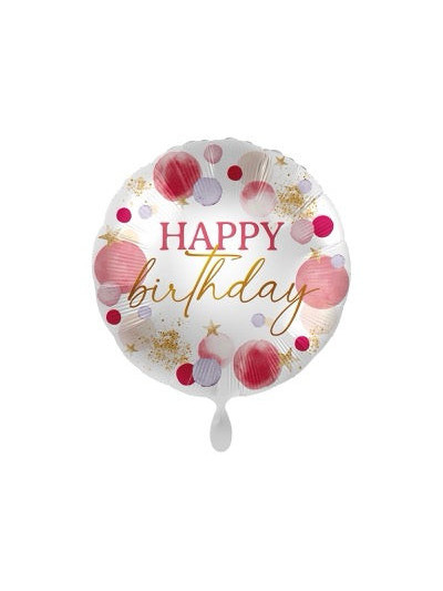 Happy Birthday Motivballon Pink 43 cm – ungefüllt
