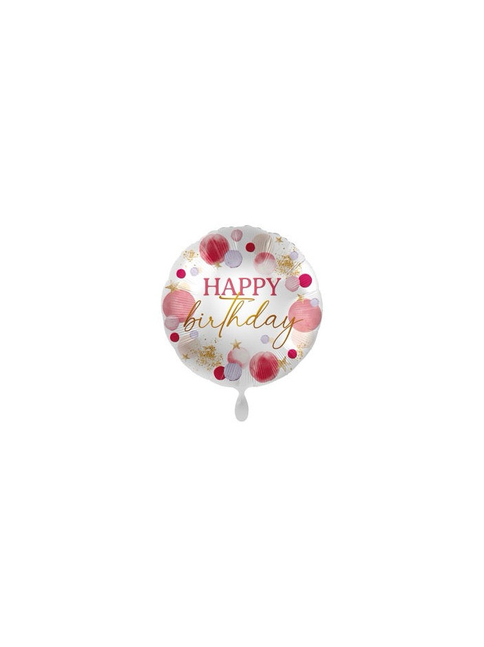 Happy Birthday Motivballon Pink 43 cm – ungefüllt
