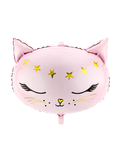 Katzen-Folienballon Rosa – ungefüllt