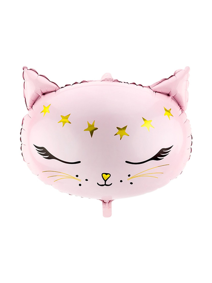 Katzen-Folienballon Rosa – ungefüllt