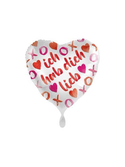 Ich habe dich lieb Herzballon 43 cm – ungefüllt