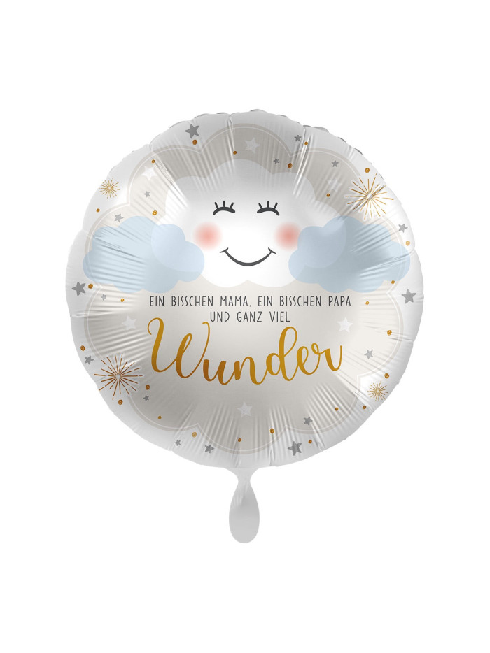 „Ein bisschen Mama, ein bisschen Papa“ Motivballon 43 cm – ungefüllt