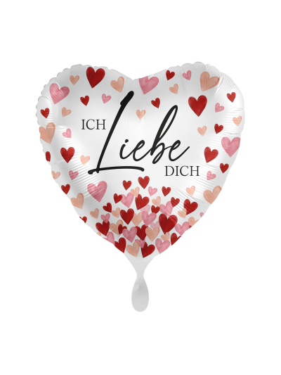 „Ich liebe dich“ Herz-Motivballon 43 cm – ungefüllt