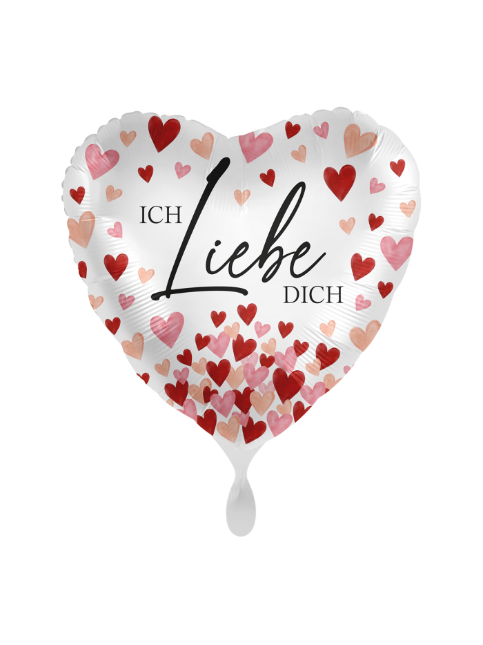 „Ich liebe dich“ Herz-Motivballon 43 cm – ungefüllt
