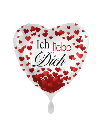 „Ich liebe dich“ Herz-Motivballon Rot 43 cm – ungefüllt