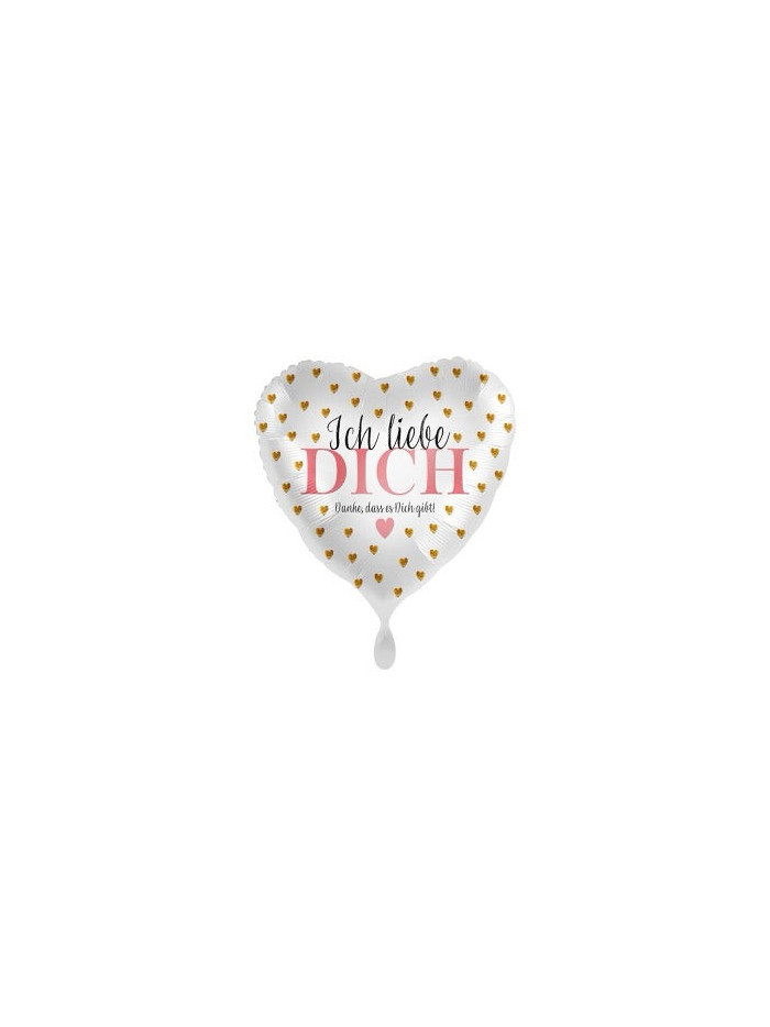 „Ich liebe dich – Danke, dass es dich gibt“ Herzballon 43 cm – ungefüllt