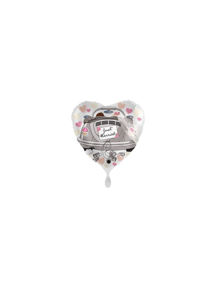 Just Married Herz-Motivballon 43 cm – ungefüllt