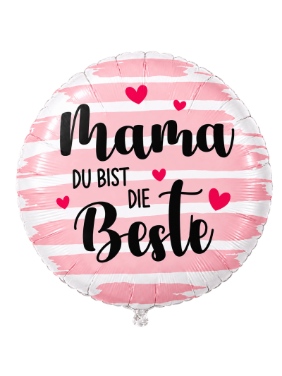 Mama, du bist die Beste Motivballon Rosa 43 cm – ungefüllt