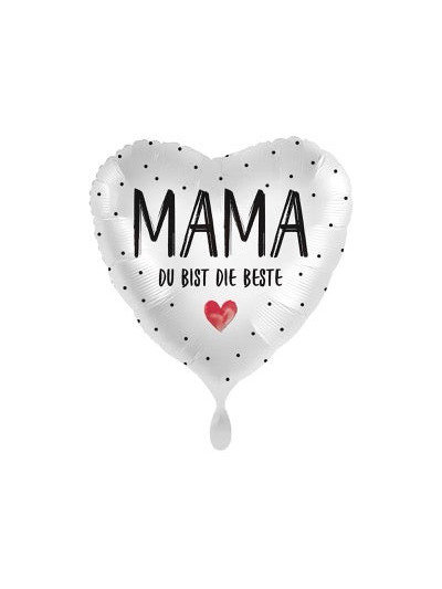 Mama, du bist die Beste Herzballon 43 cm – ungefüllt