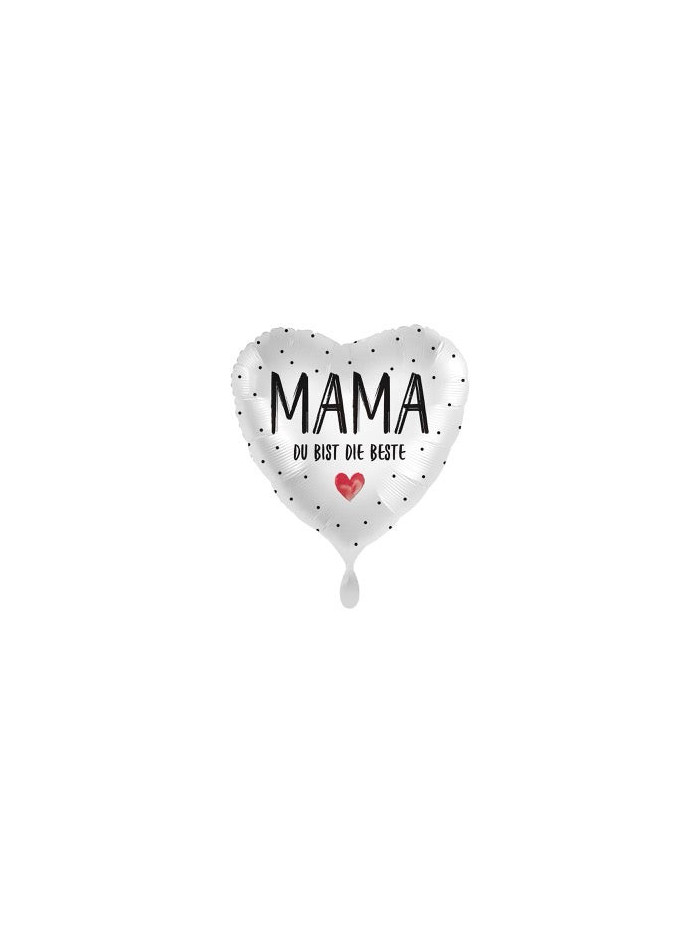 Mama, du bist die Beste Herzballon 43 cm – ungefüllt