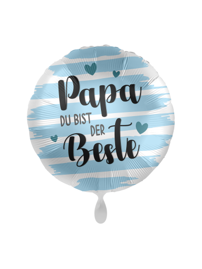 Papa, du bist der Beste Motivballon Blau 43 cm – ungefüllt