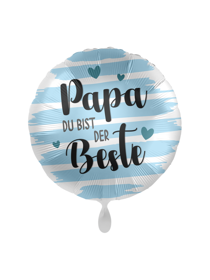 Papa, du bist der Beste Motivballon Blau 43 cm – ungefüllt