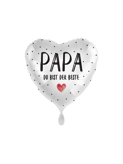 Papa, du bist der Beste Herzballon 43 cm – ungefüllt
