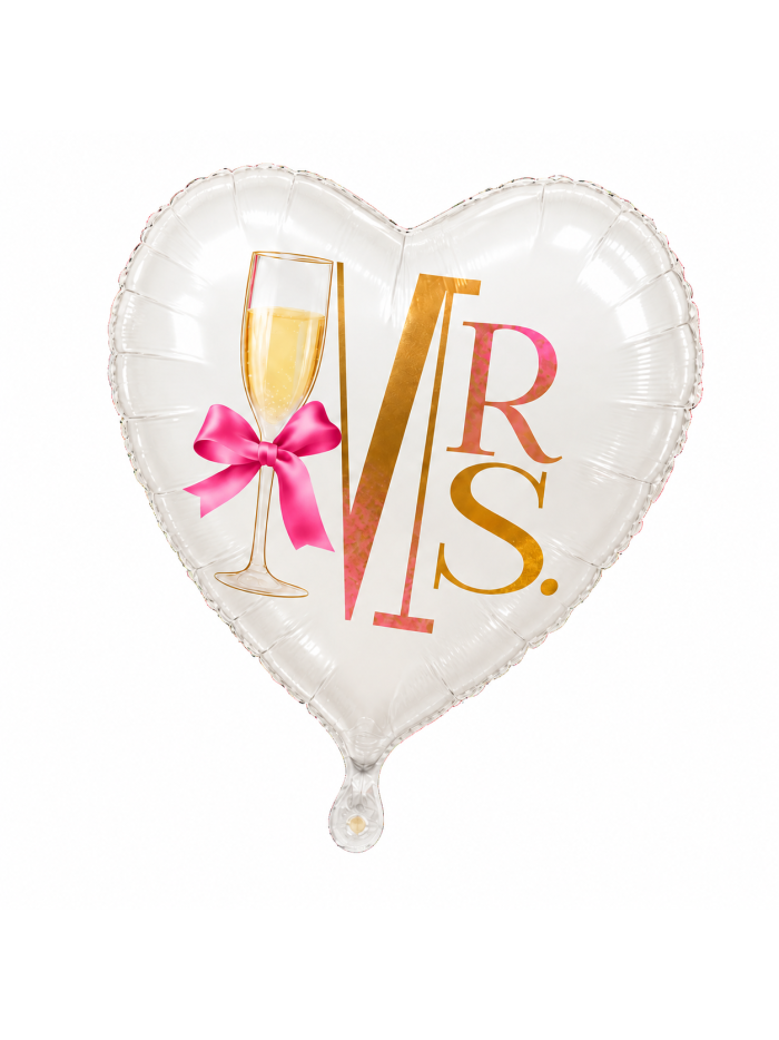 Mrs. Herz-Motivballon 43 cm – ungefüllt