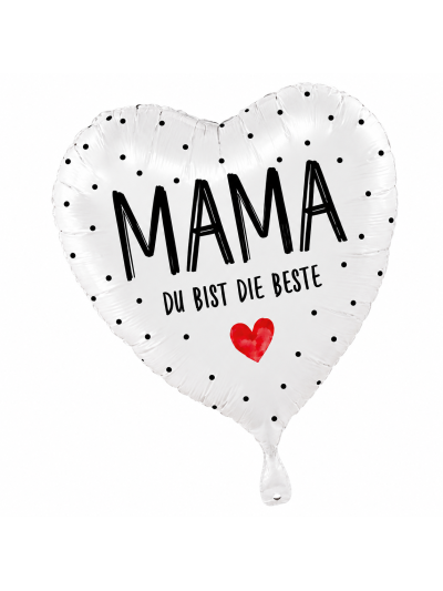 Mama, du bist die Beste Herzballon 43 cm – ungefüllt
