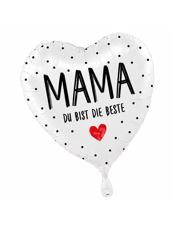Mama, du bist die Beste Herzballon 43 cm – ungefüllt