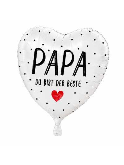 Papa, du bist der Beste Herzballon 43 cm – ungefüllt
