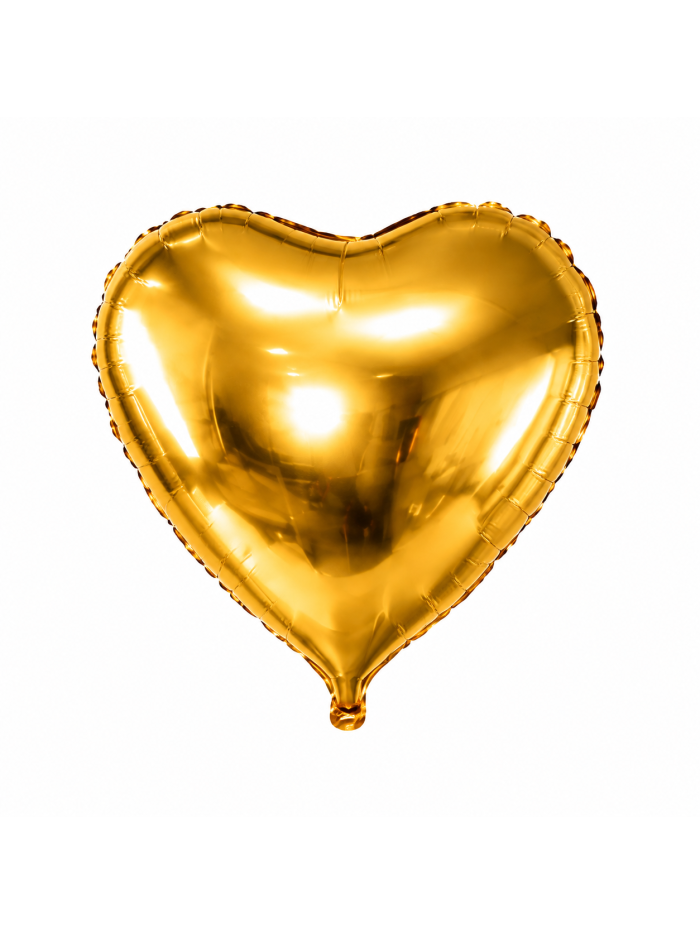 Goldener Herz-Folienballon 45 cm – ungefüllt