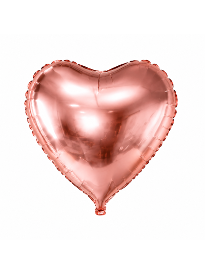 Roségold Herz-Folienballon 45 cm – ungefüllt
