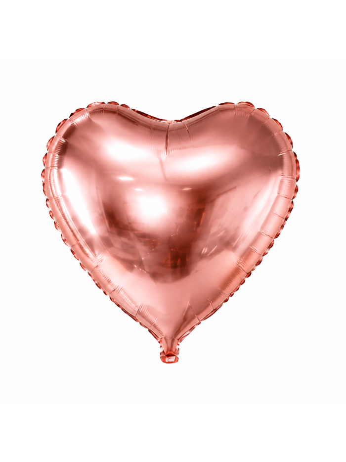Roségold Herz-Folienballon 45 cm – ungefüllt