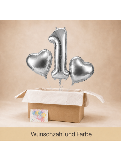 Silberne Wunschzahl-Variante in Geschenkbox
