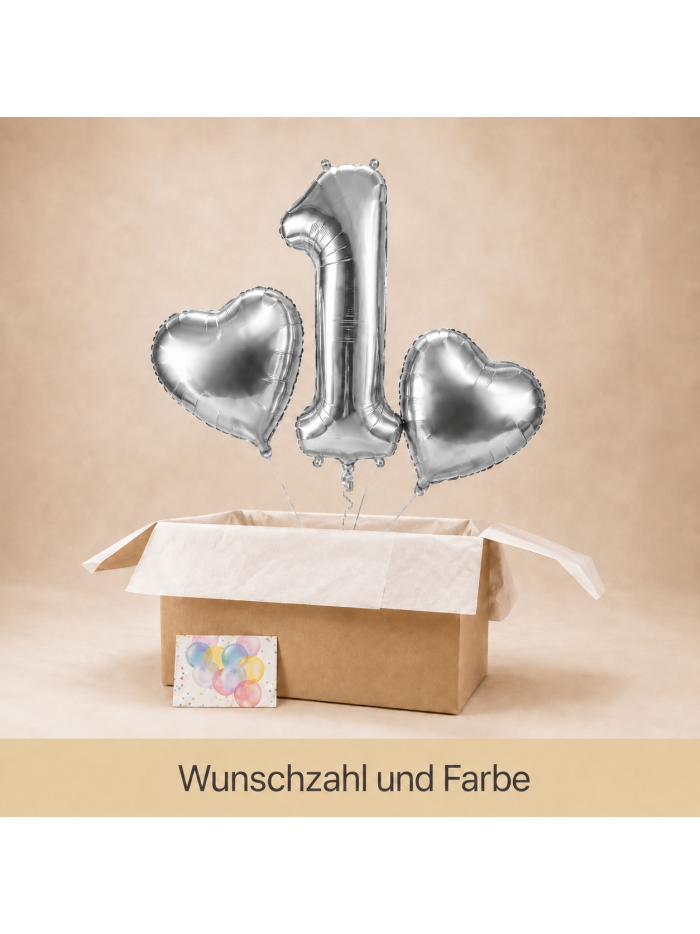 Silberne Wunschzahl-Variante in Geschenkbox
